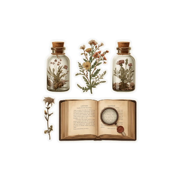 Herbarium — Dark Academia Kiss-Cut Sticker