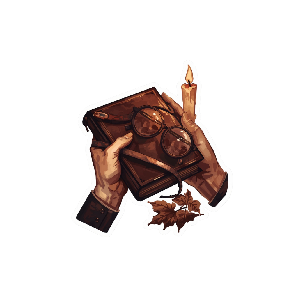 The Reader — Dark Academia Kiss-Cut Sticker
