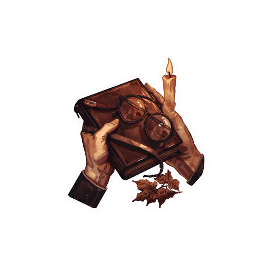 The Reader — Dark Academia Kiss-Cut Sticker