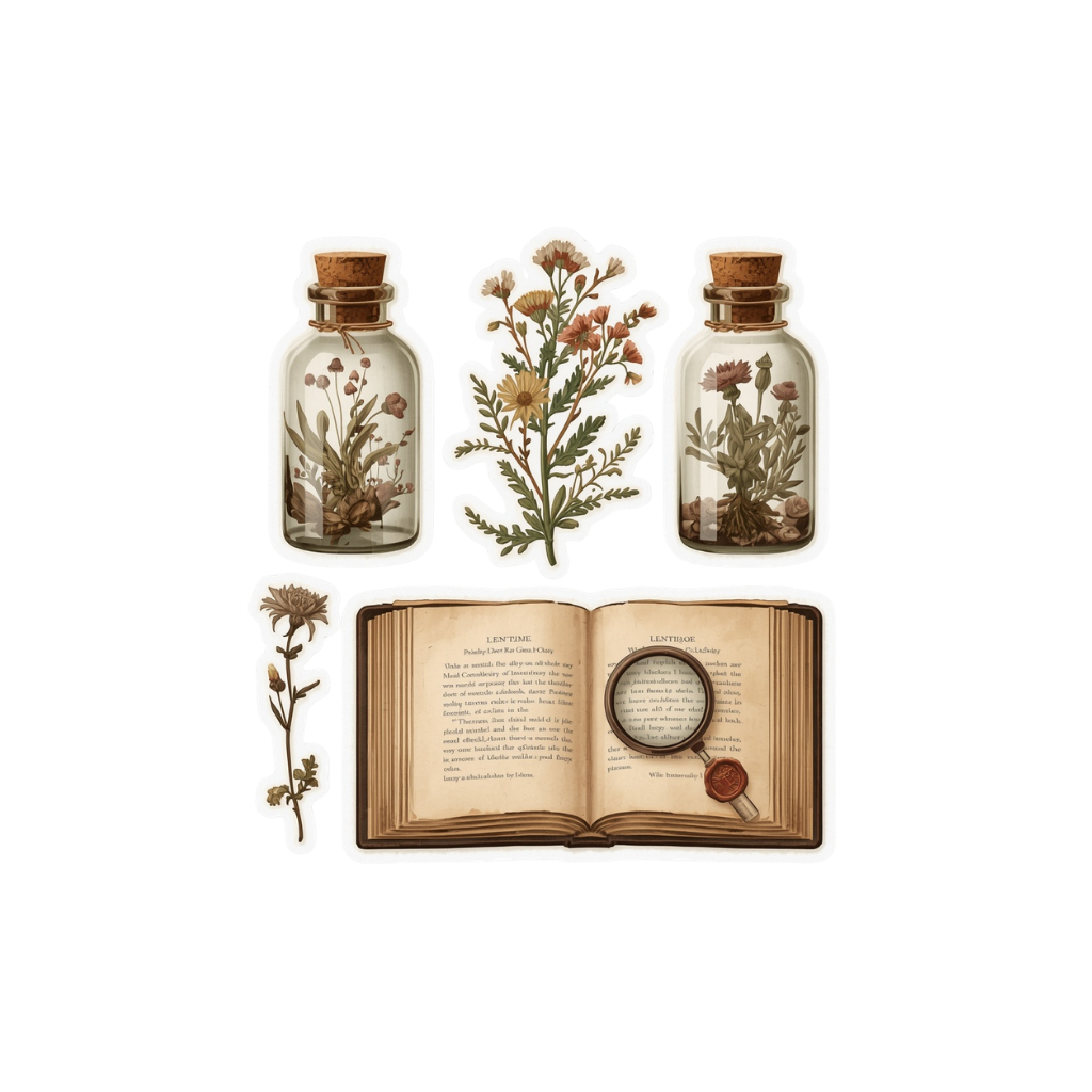 Herbarium — Dark Academia Kiss-Cut Sticker